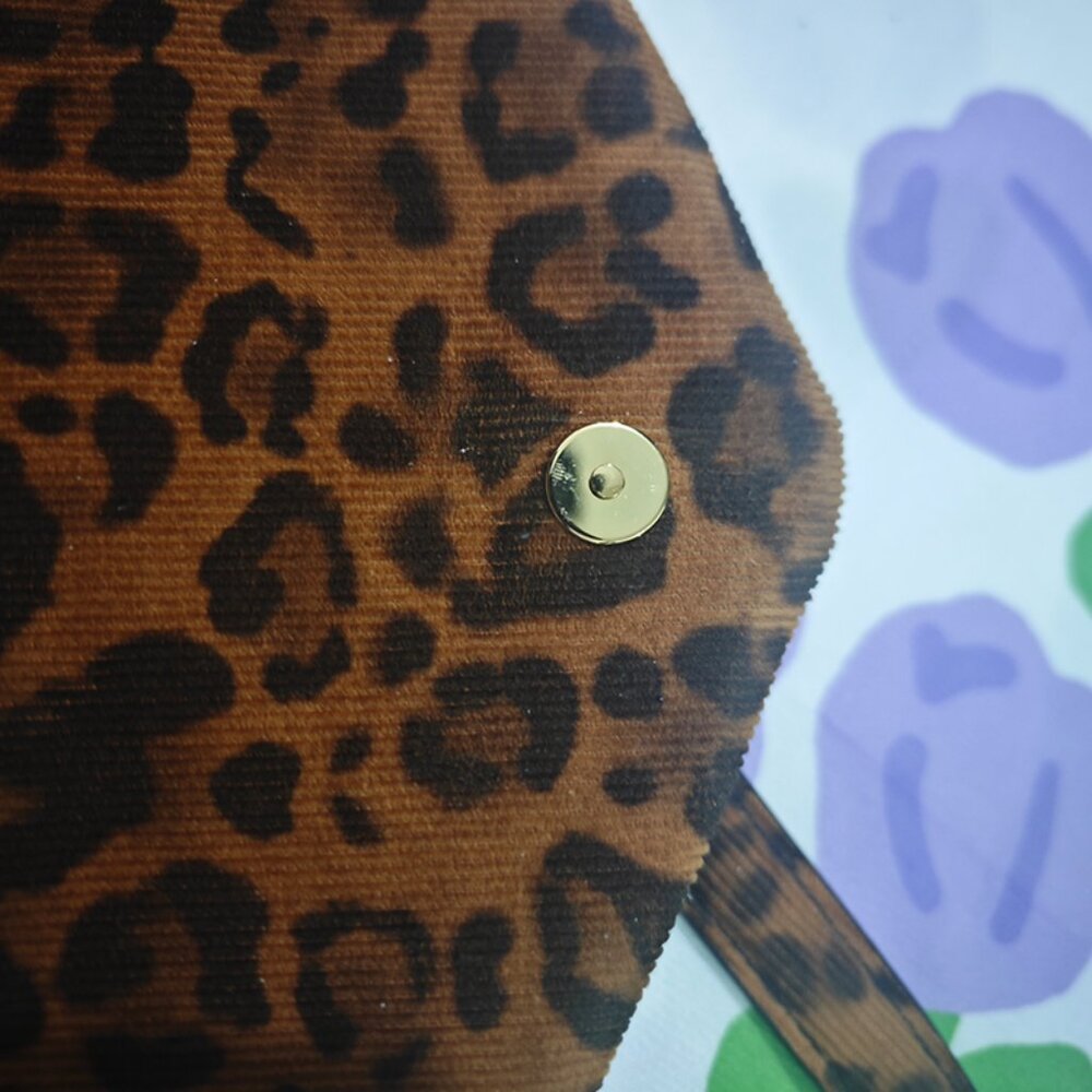Saint Laurent Leopard Print Corduroy Chain Bag - Picture 10 of 13